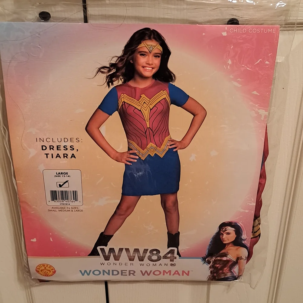 Wonder Women Kids Costume - Blue and Gold, Polyester 100% NWT
